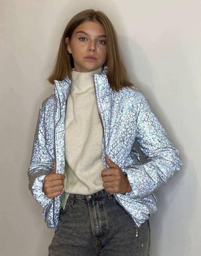 Куртка cветоотражающая для девочки Les Temme 146 см Gray (201157)