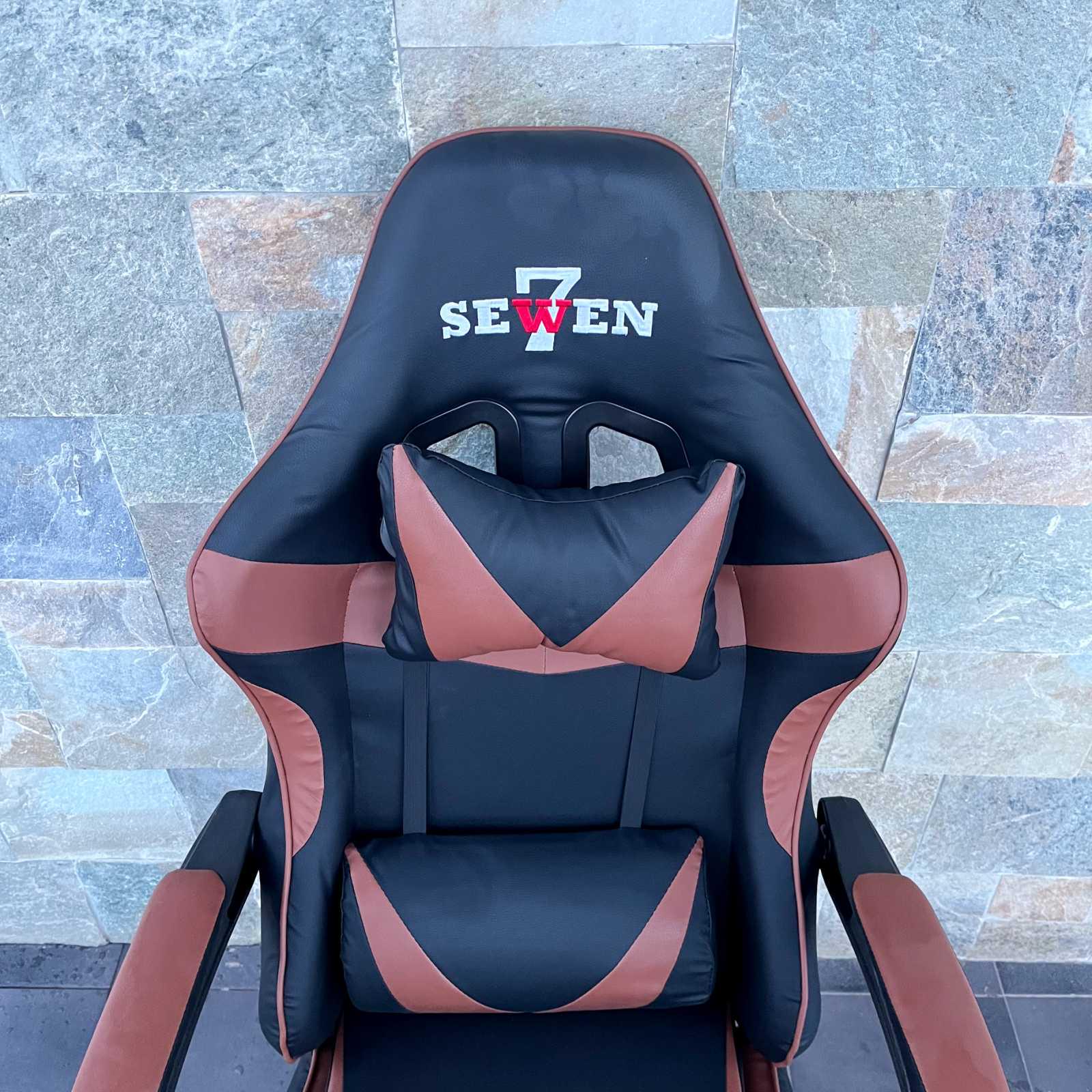 Кресло компьютерное геймерское SEWEN 730 Черный/Коричневый (9869736) - фото 2 Кресло компьютерное геймерское SEWEN 730 Черный/Коричневый (9869736) - фото 2