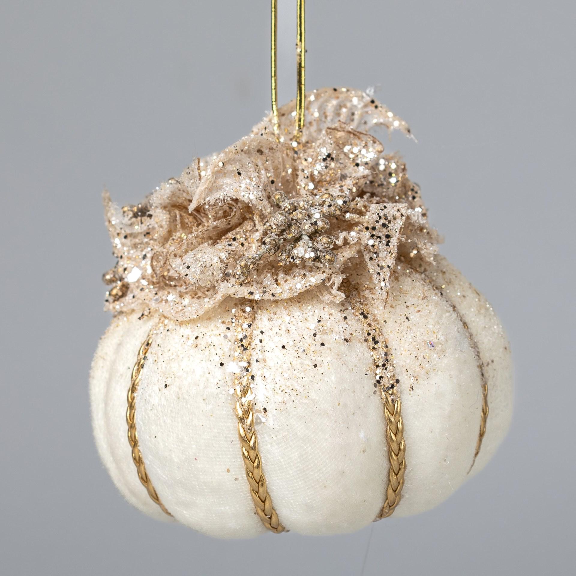 Іграшка на ялинку Флоріаль "Злата" гарбузка 10 см (2403)