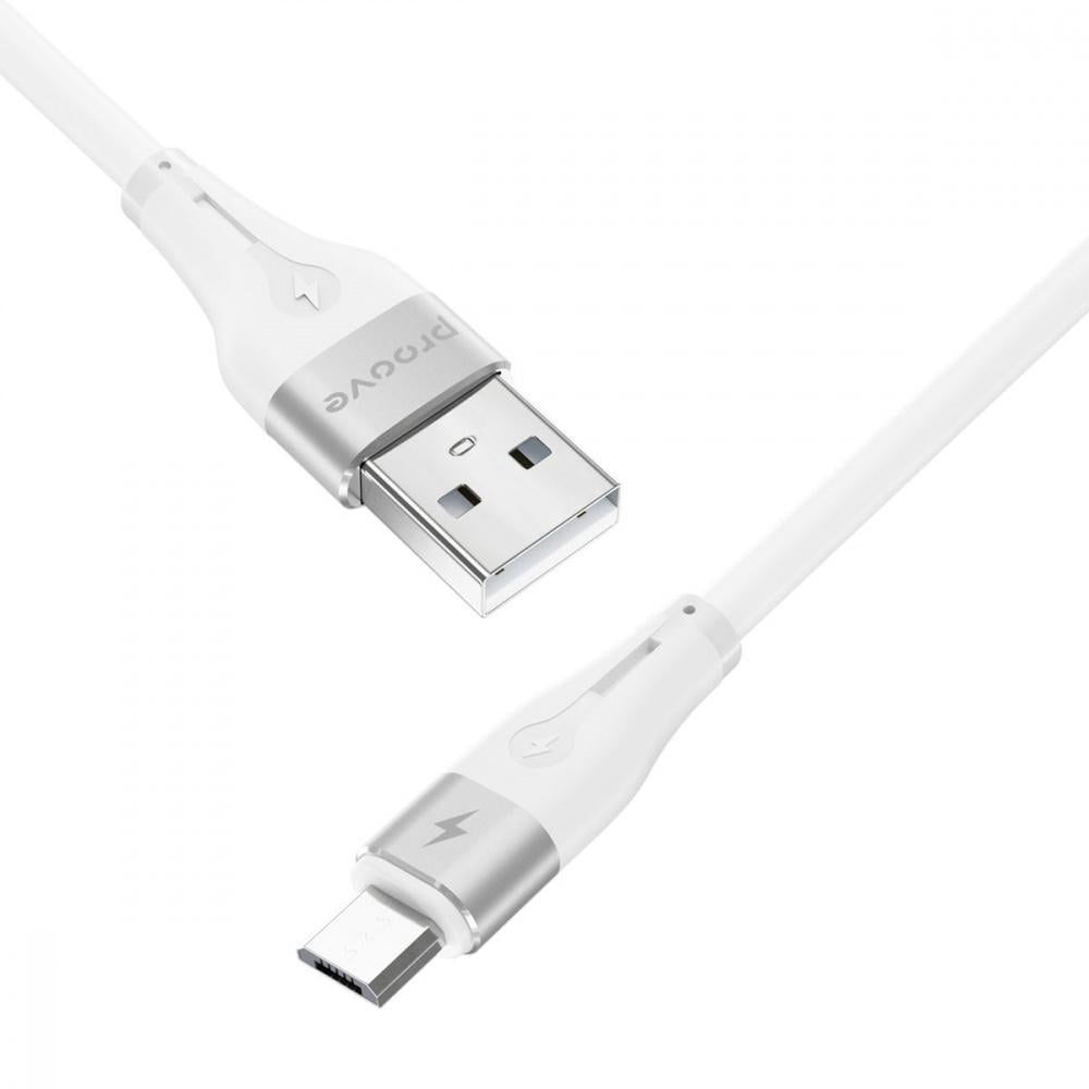 Кабель Proove Soft Silicone Micro USB 2,4 A 1 м Белый (49205 white) - фото 4