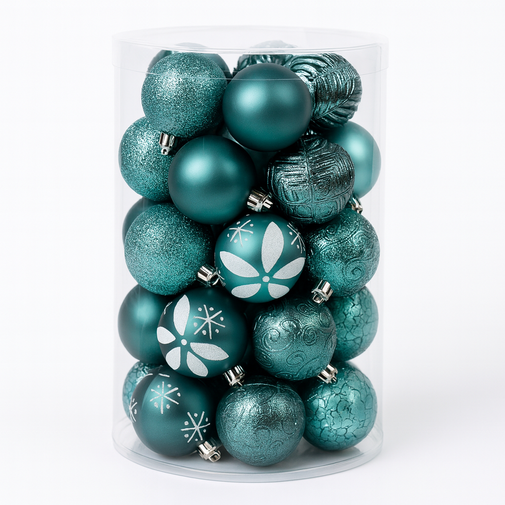 Шарики елочные новогодние Stenson R90726 6 см 30 шт. Green (584453)