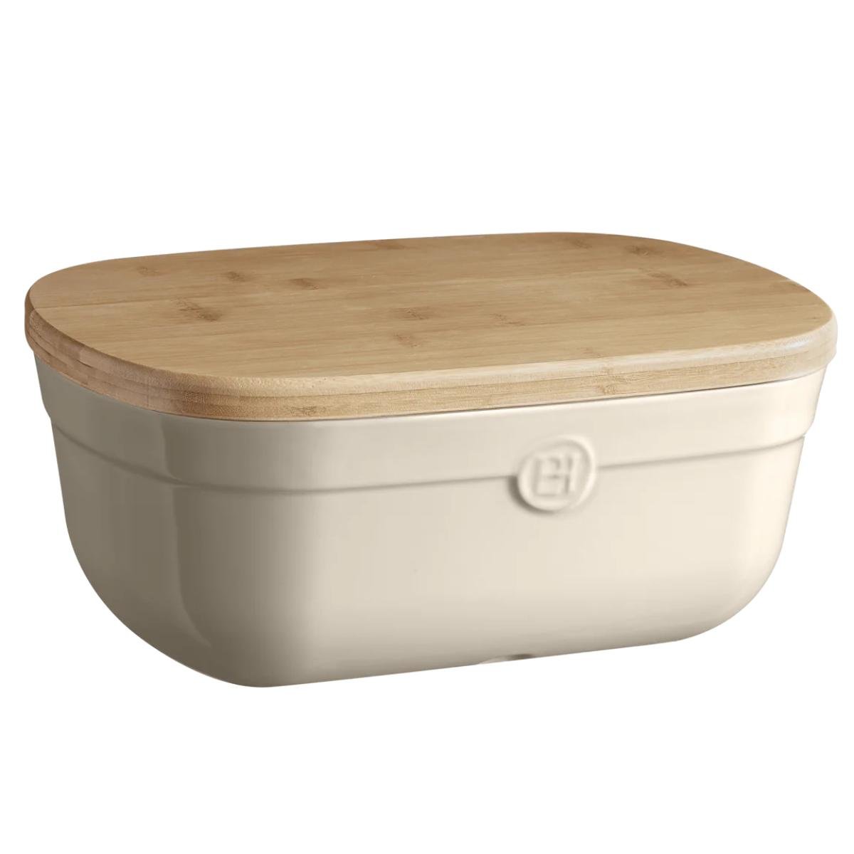 Хлебница керамическая с доской-крышкой Emile Henry Storage 35,5x25x15,5 см Бежевый (2002bc8b)