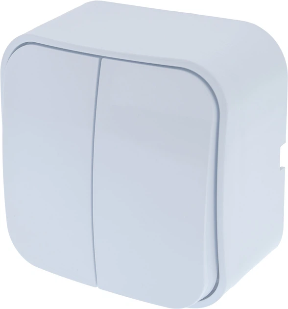 Вимикач накладний Quantum Country двоклавішний Білий (3861)