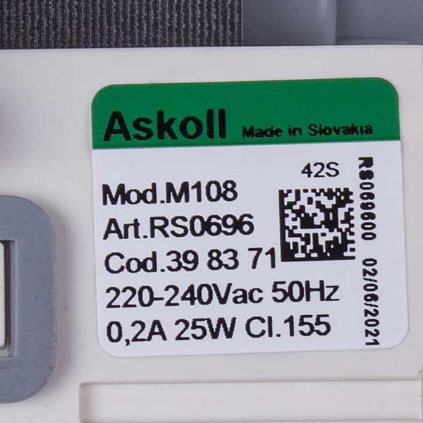 Насос помпа 398371 292050 Askoll для пральної машини Gorenje/ встановлення на 3 саморізи M108 25 Вт (00000015636) - фото 6 Насос помпа 398371 292050 Askoll для пральної машини Gorenje/ встановлення на 3 саморізи M108 25 Вт (00000015636) - фото 6