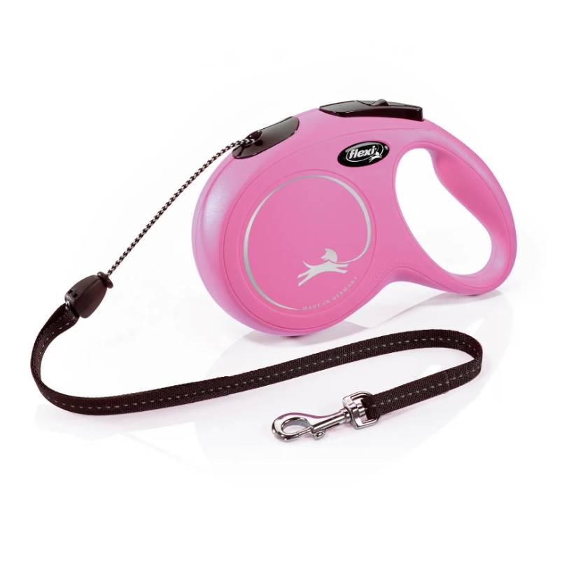 Поводок-рулетка с тросом Flexi New Classic M 8 м Розовый (4000498022832)