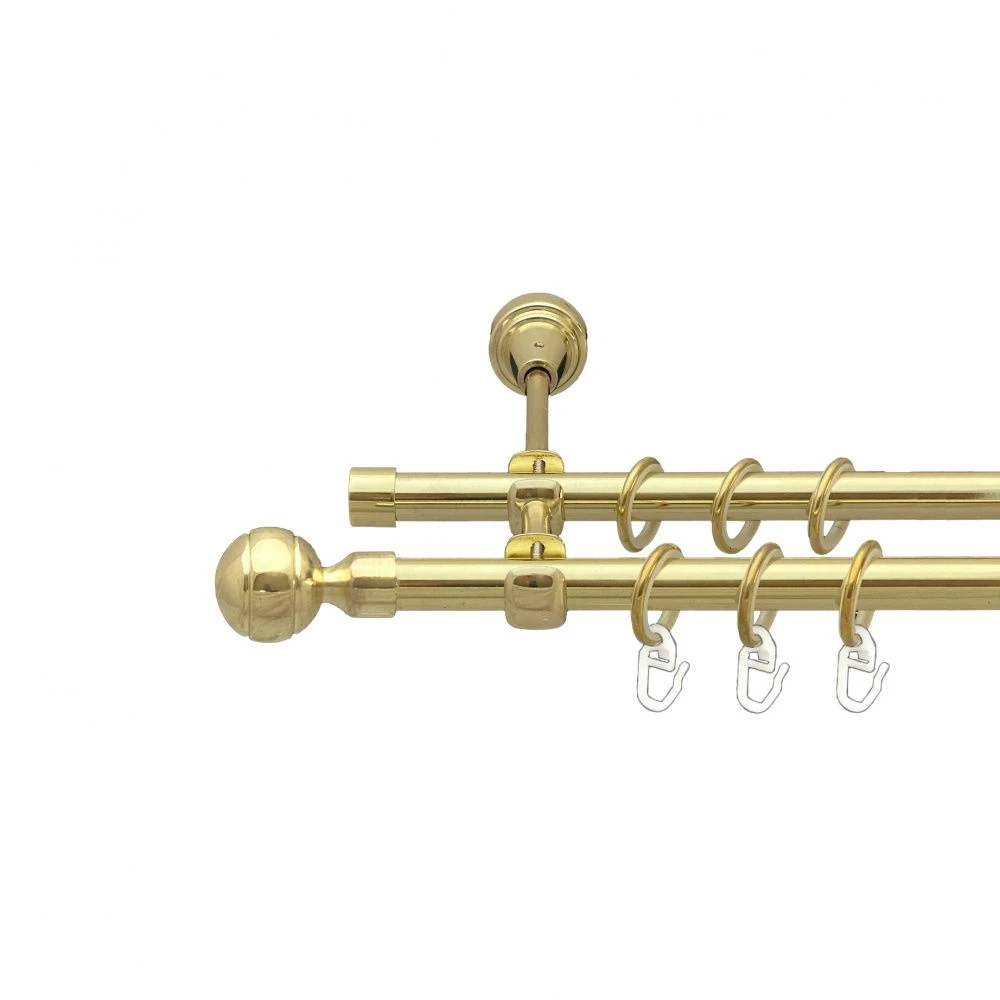 Карниз трубчатый двухрядный Orvit Паола 16/16 мм 240 см Золотой (000-6252)