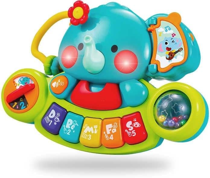 Іграшка розвиваюча музична ІTK Group Слоненя піаніно Різнобарвний (110460)