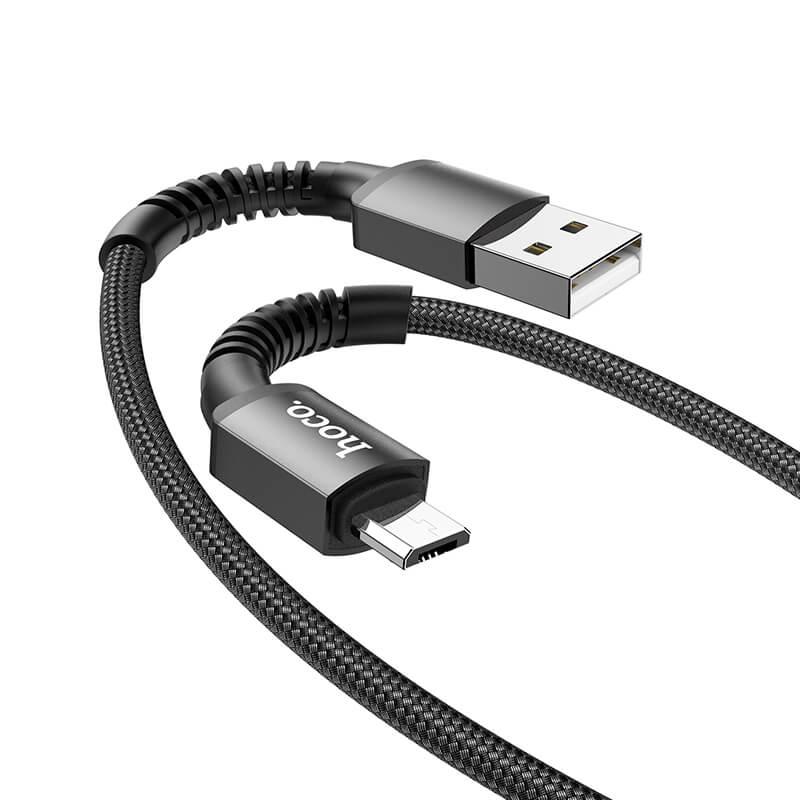 Кабель Hoco Micro USB charging data cable forx71 2.4А 1 м Чорний