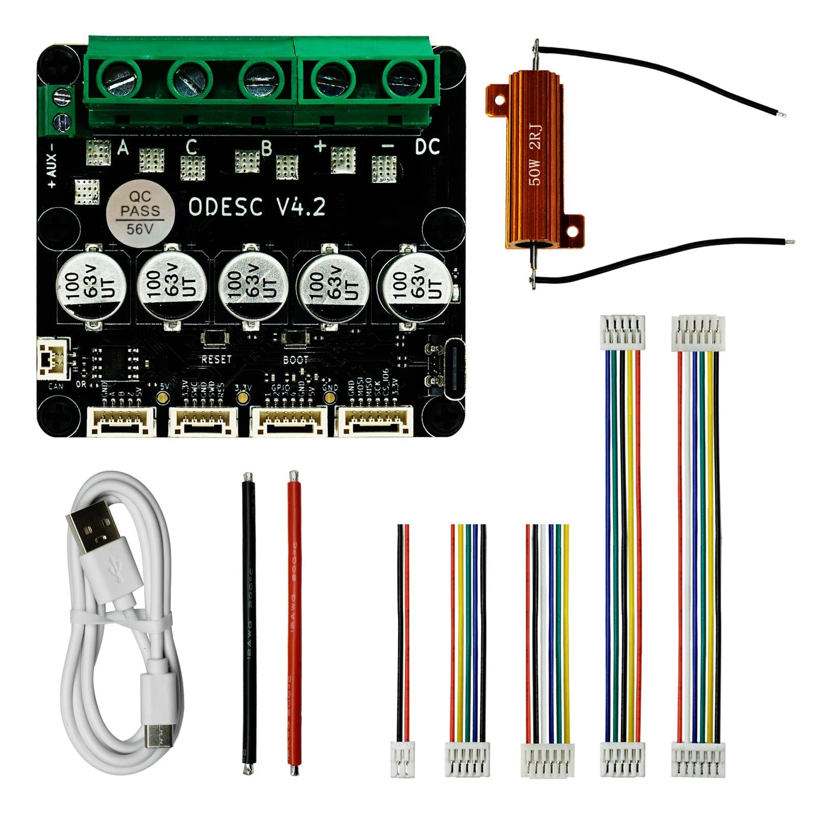Контроллер SEQURE ODESC V4,2 Single BLDC FOC 8–56V для робототехники и двигателей с датчиками Холла (00-00028763)
