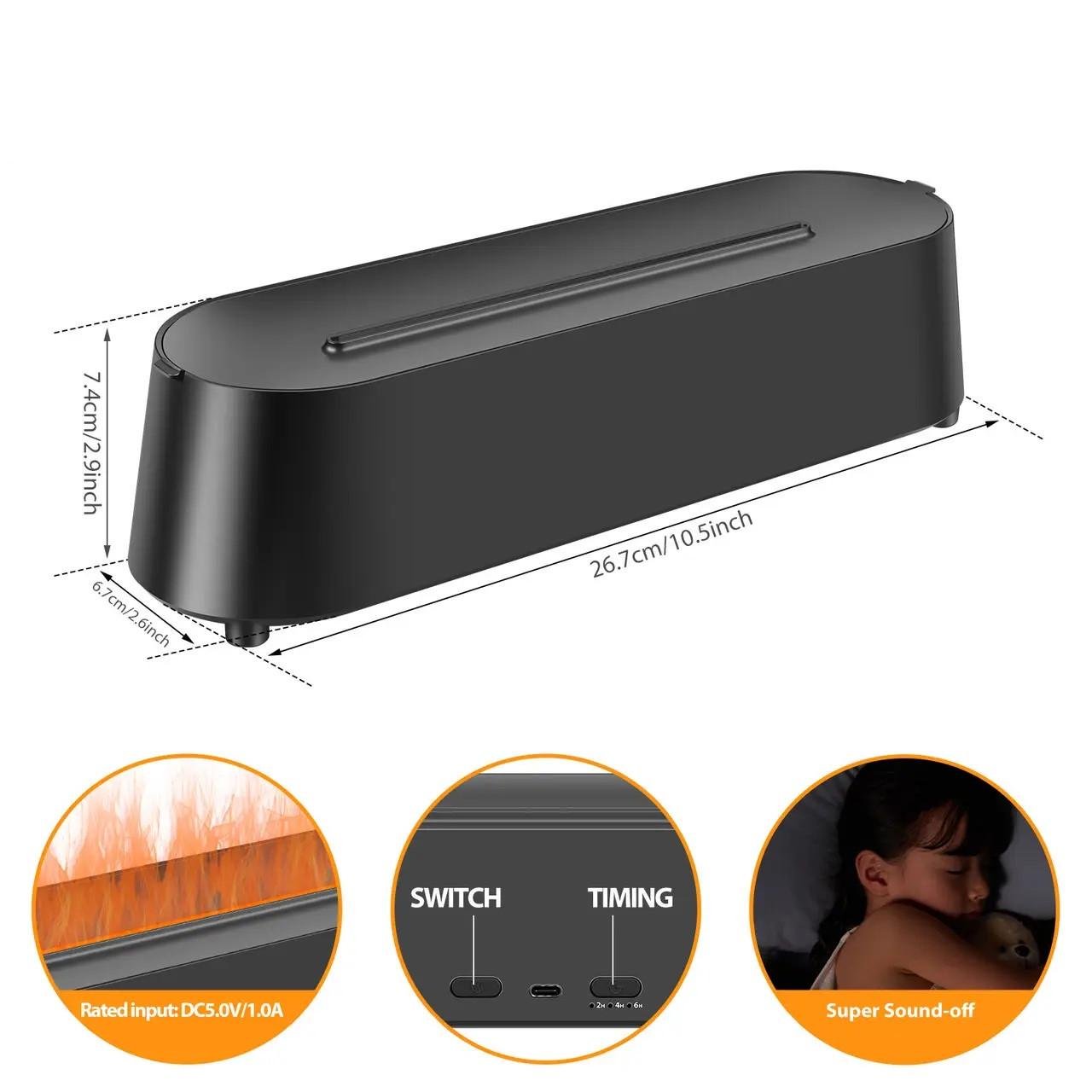 Зволожувач повітря Flame Diffuser Humidifier RGB з ефектом полум'я з резервуаром для ефірної олії (9133) - фото 3 Зволожувач повітря Flame Diffuser Humidifier RGB з ефектом полум'я з резервуаром для ефірної олії (9133) - фото 3