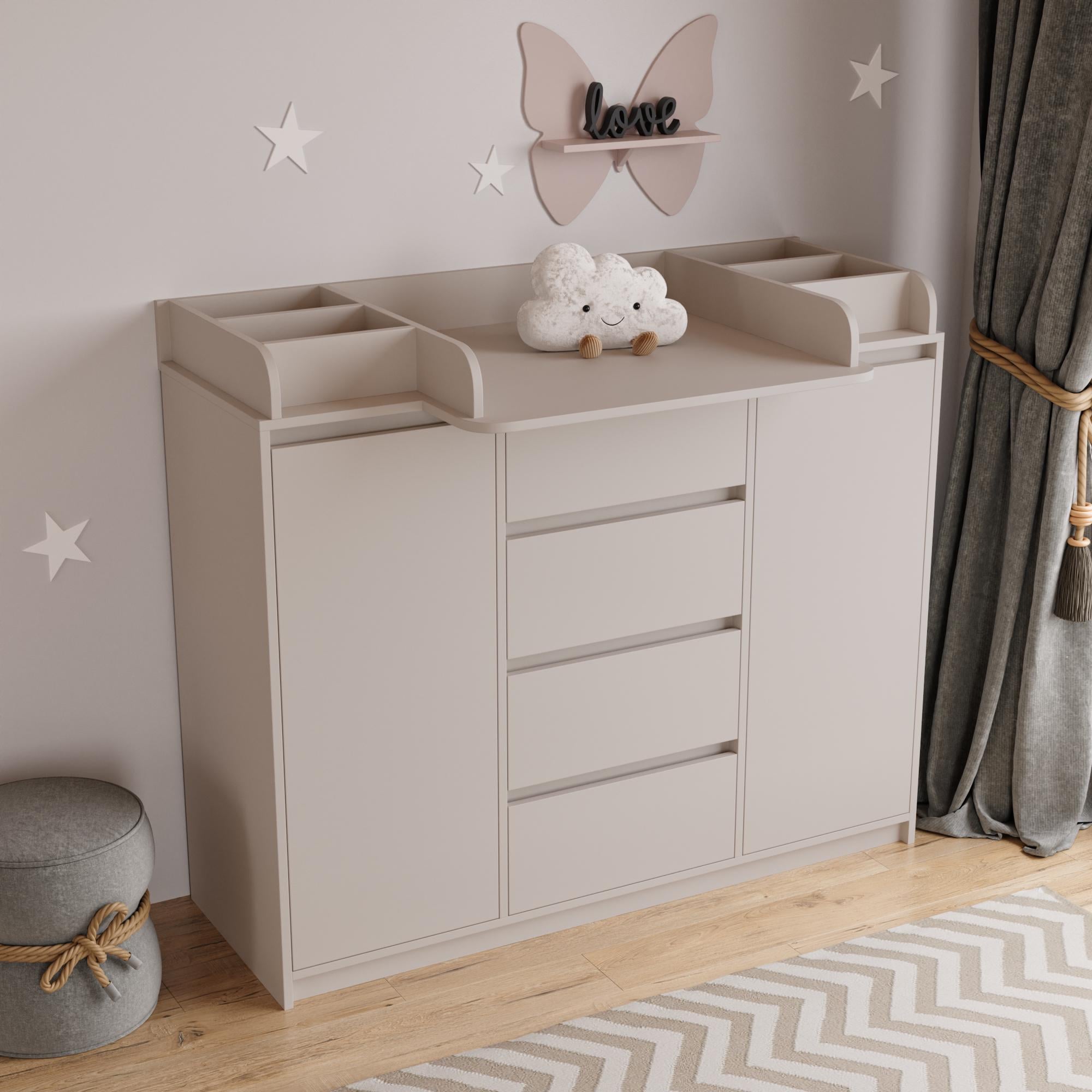 Пеленальный комод Furnigrade ПС-8 100х130х45 см Кашемир