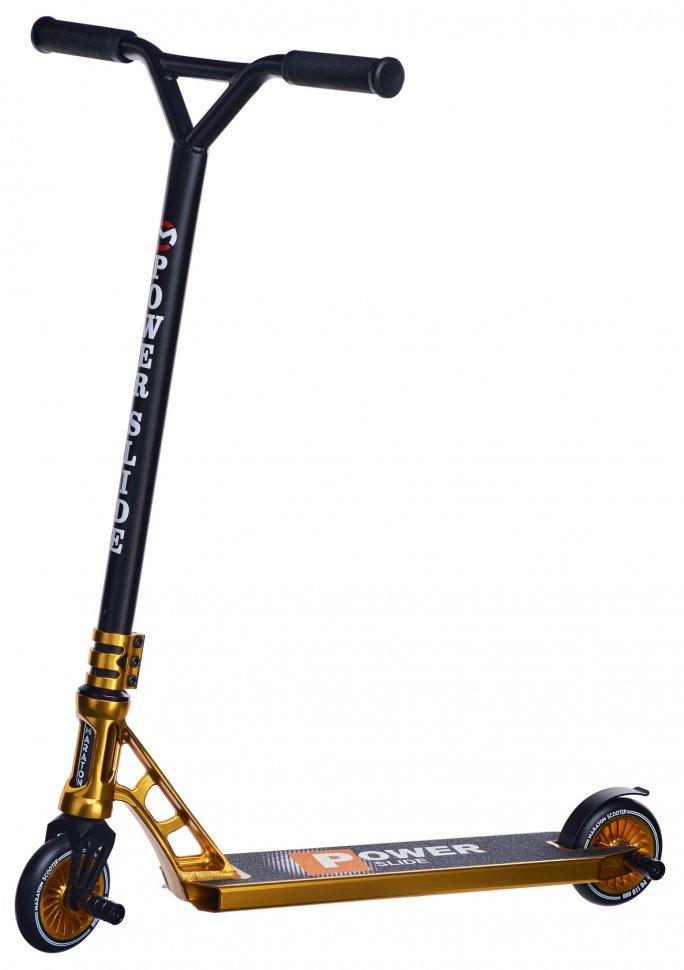 Самокат трюковий PowerSlide HIC з міцною рамою і пегами Gold Metall