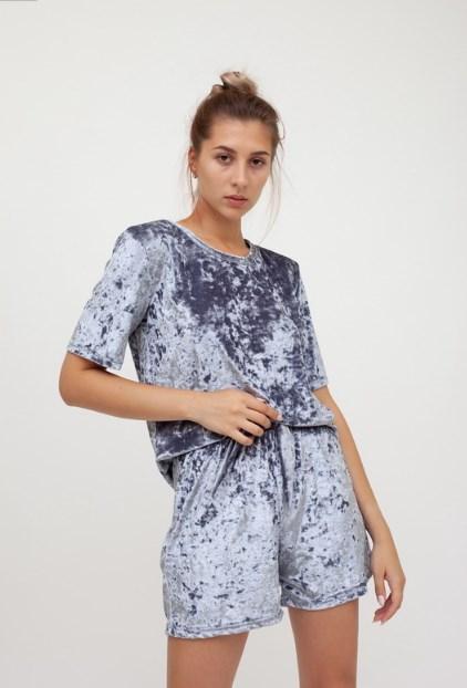 Шорты женские стильные велюр Vivioji L Серый (12872)