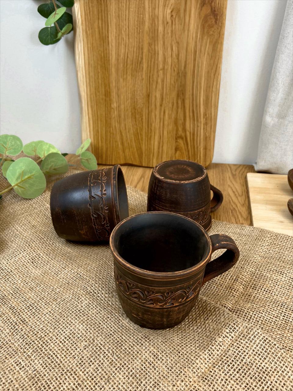 Чашка керамическая глиняная резная декор 0,4 л (3000-2) - фото 6