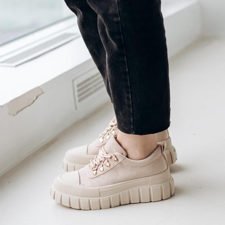 Кроссовки женские Fashion р. 36 23,5 см Бежевый (3296)