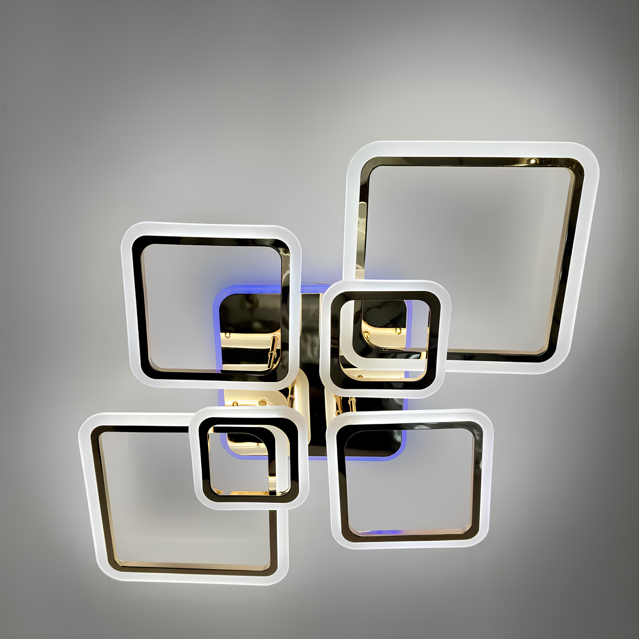 Люстра светодиодная Svet с пультом и RGB подсветкой 159W 3000К-6000К Золотой (SL-5331/2+2+2 FG+RGB)