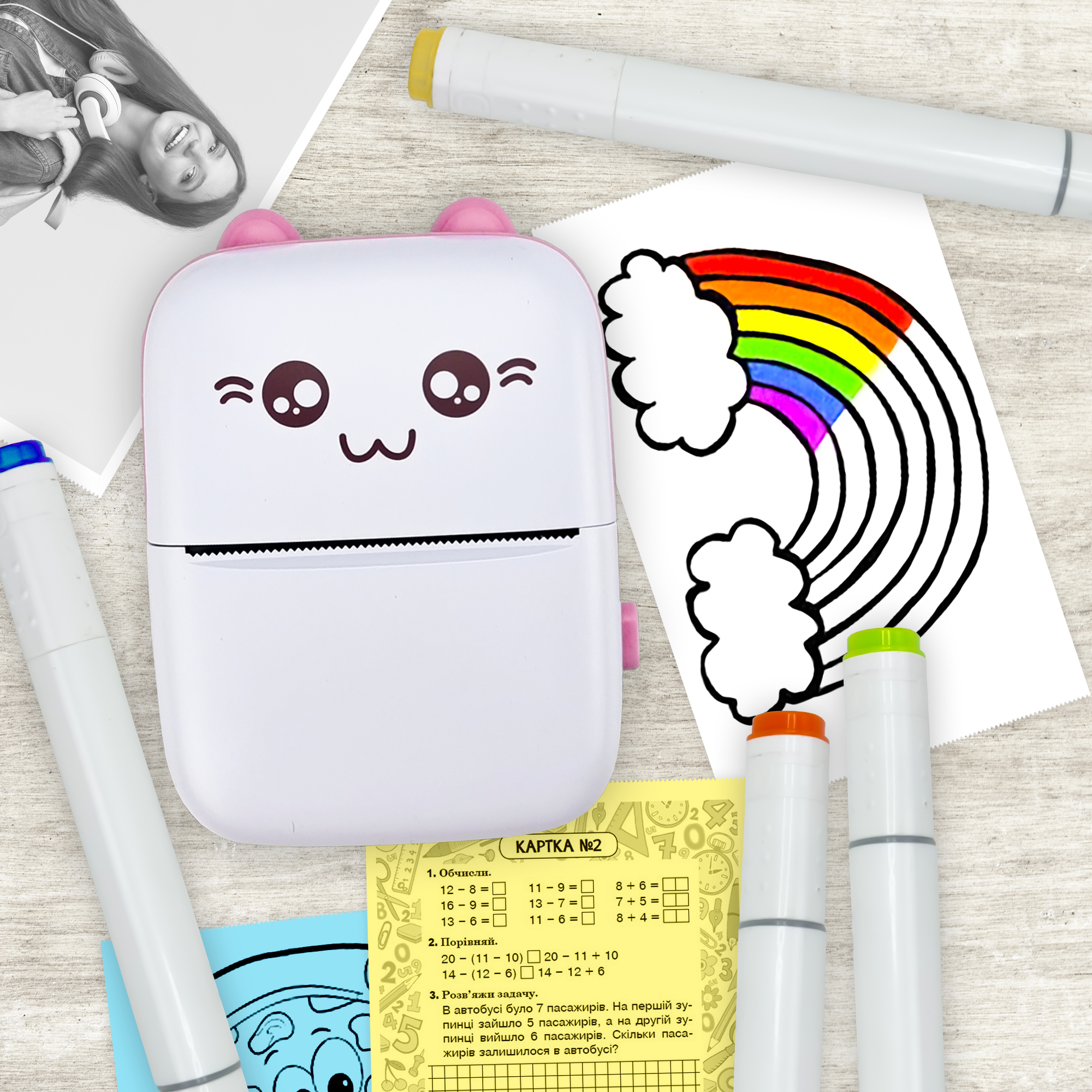 Принтер дитячий портативний Jetix Mini з термодруком Pink (JMP-1) - фото 3