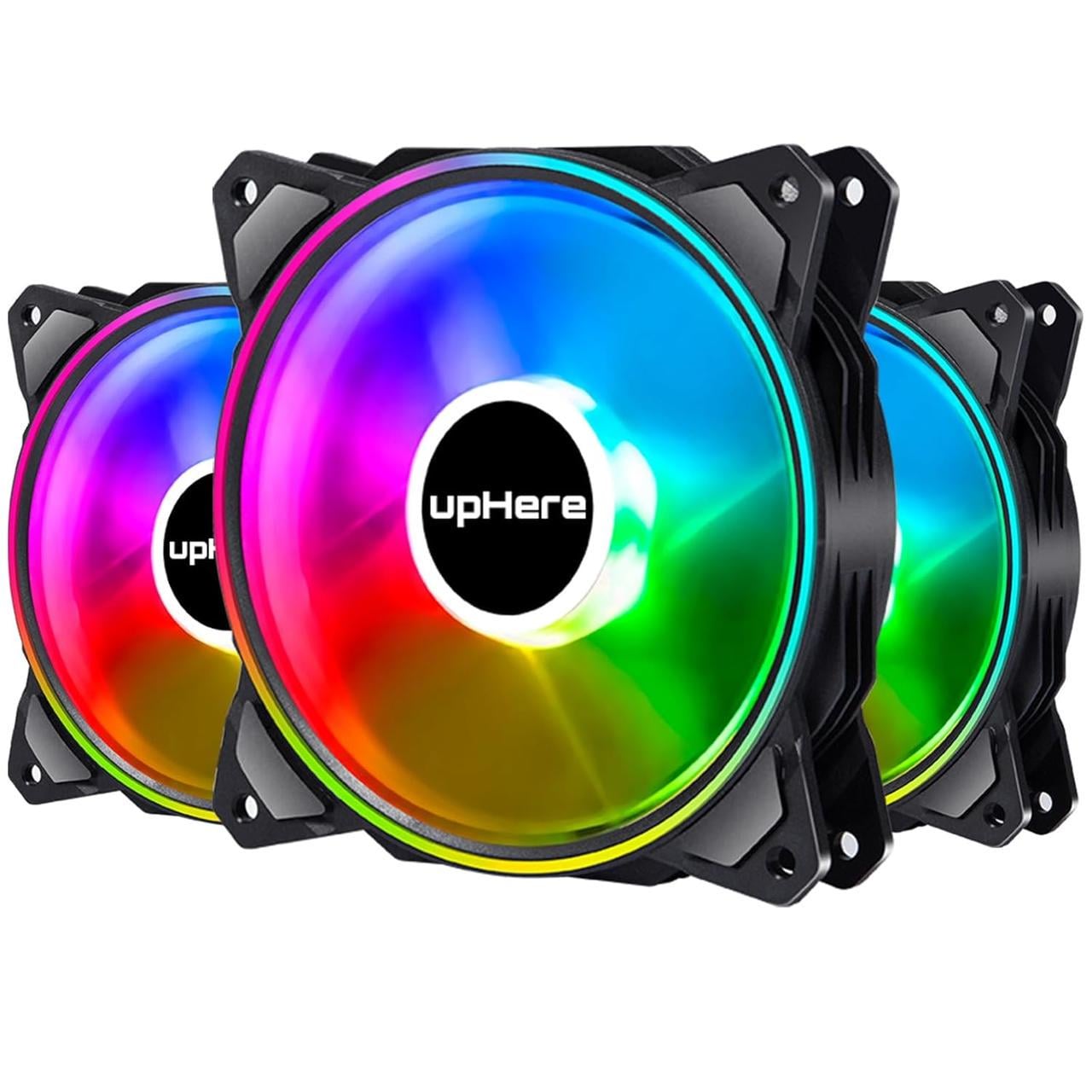 Набір upHere із 3 різнобарвних RGB-вентиляторів 120 мм