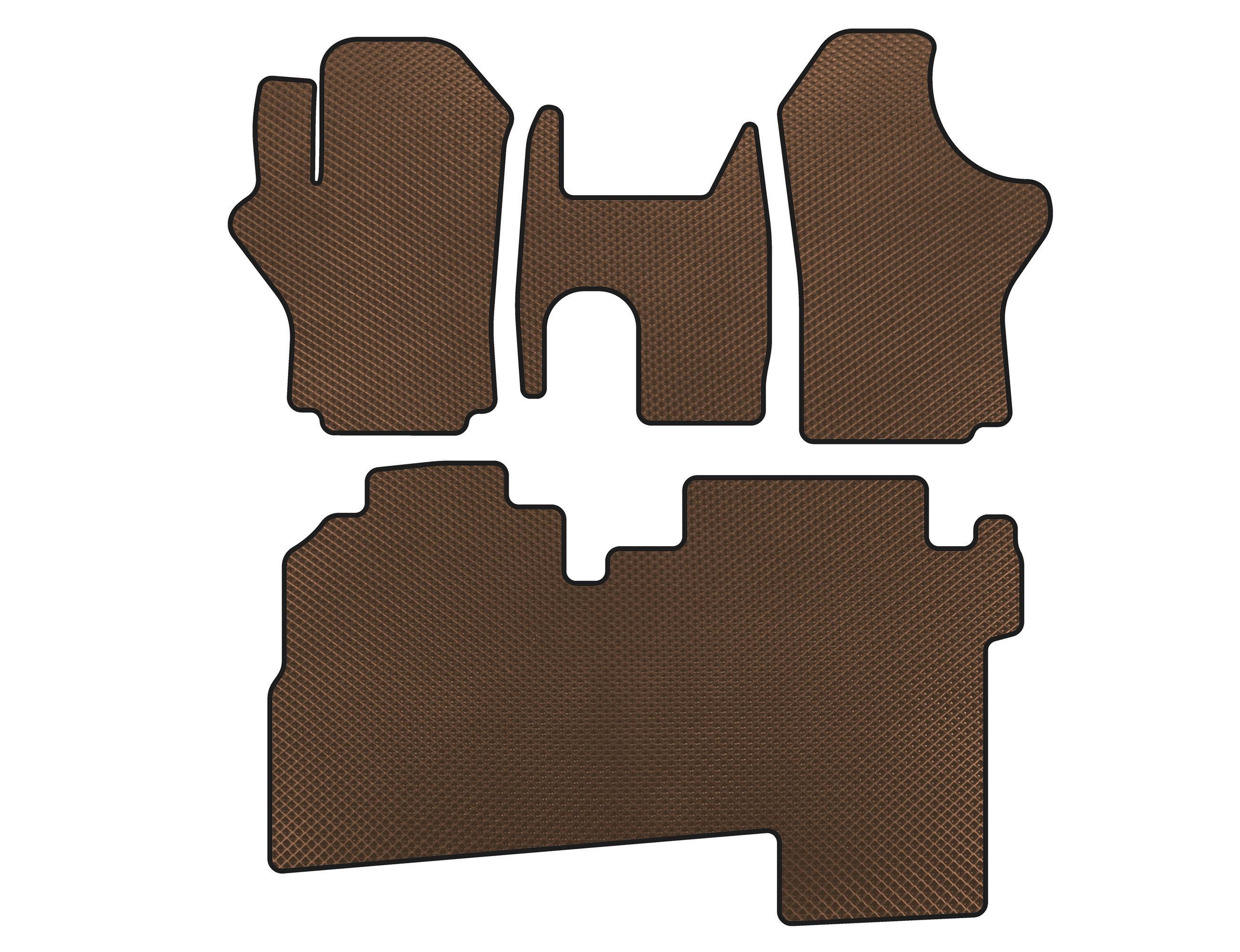 Коврики Digital Designs EVA 2004-2007 2 ряда 8-местный для Hyundai H200 H1 Starex 1998-2007 гг. этилвинилацетат Коричневый (141637)