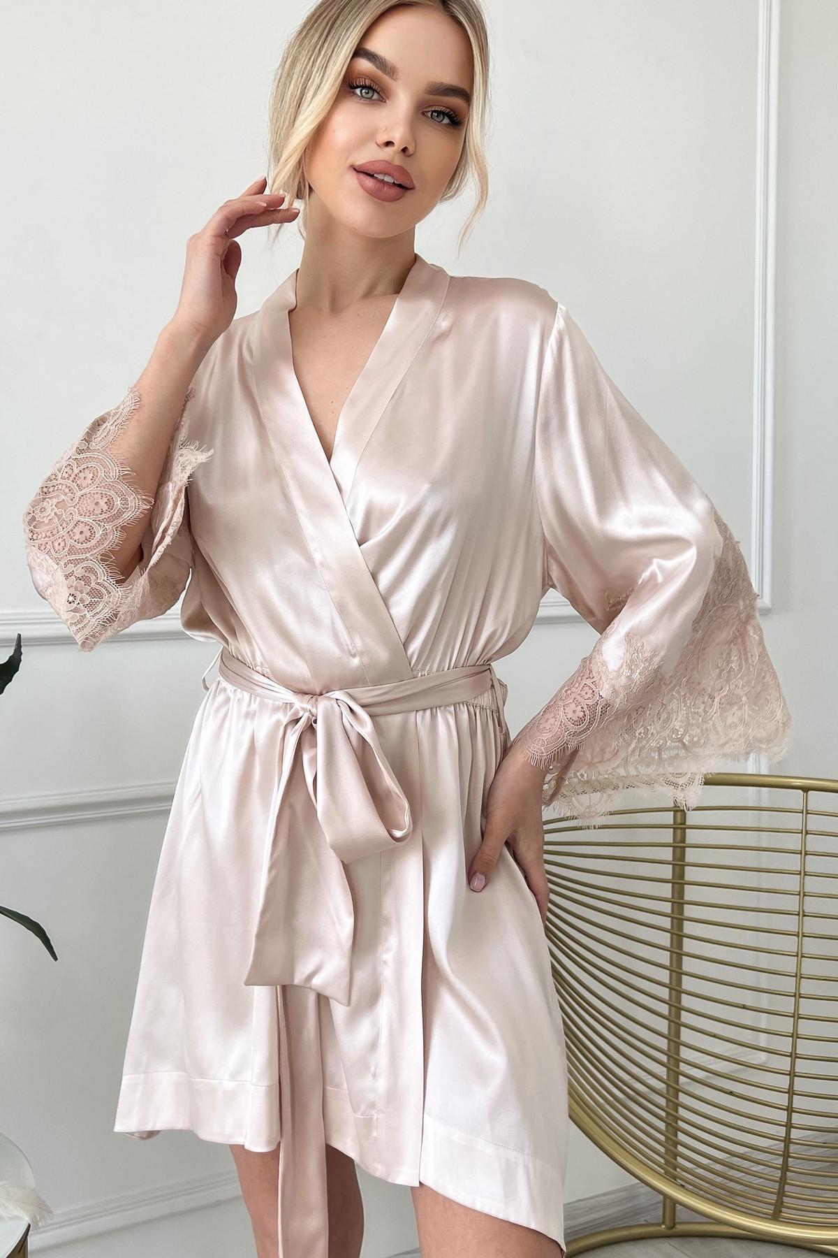 Халат Silk Kiss Будва L Бежевый (12765387) - фото 5 Халат Silk Kiss Будва L Бежевый (12765387) - фото 5