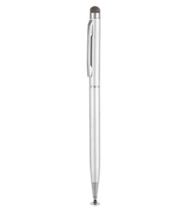 Стилус ємнісний двосторонній для малювання Сріблястий (01525)