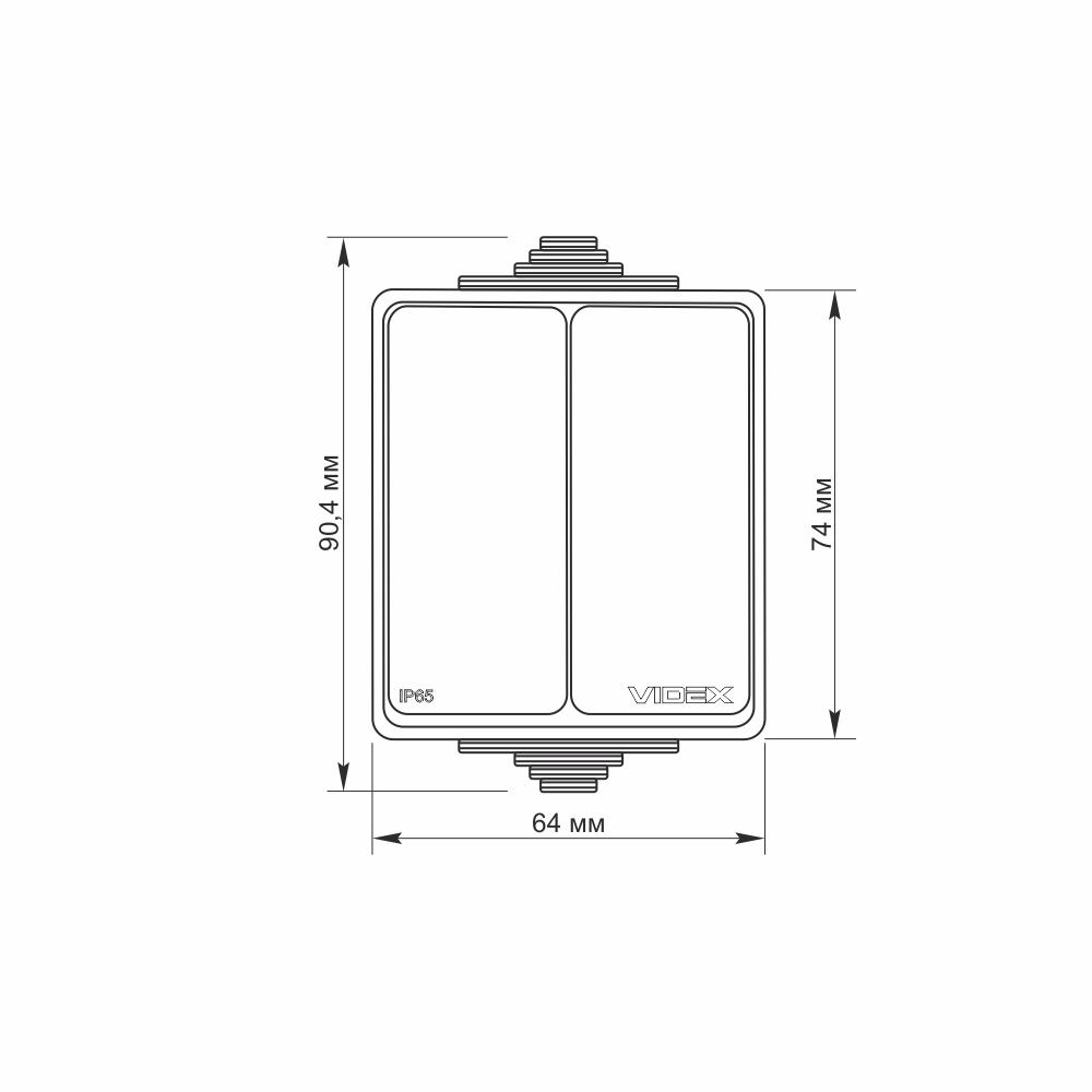 Выключатель Videx Binera IP65 VF-BNW12-G Серый - фото 4