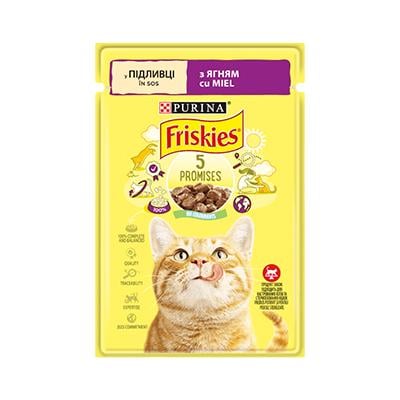 Корм для котів вологий Friskies Шматочки у підливці з ягням 85 г 26 шт.