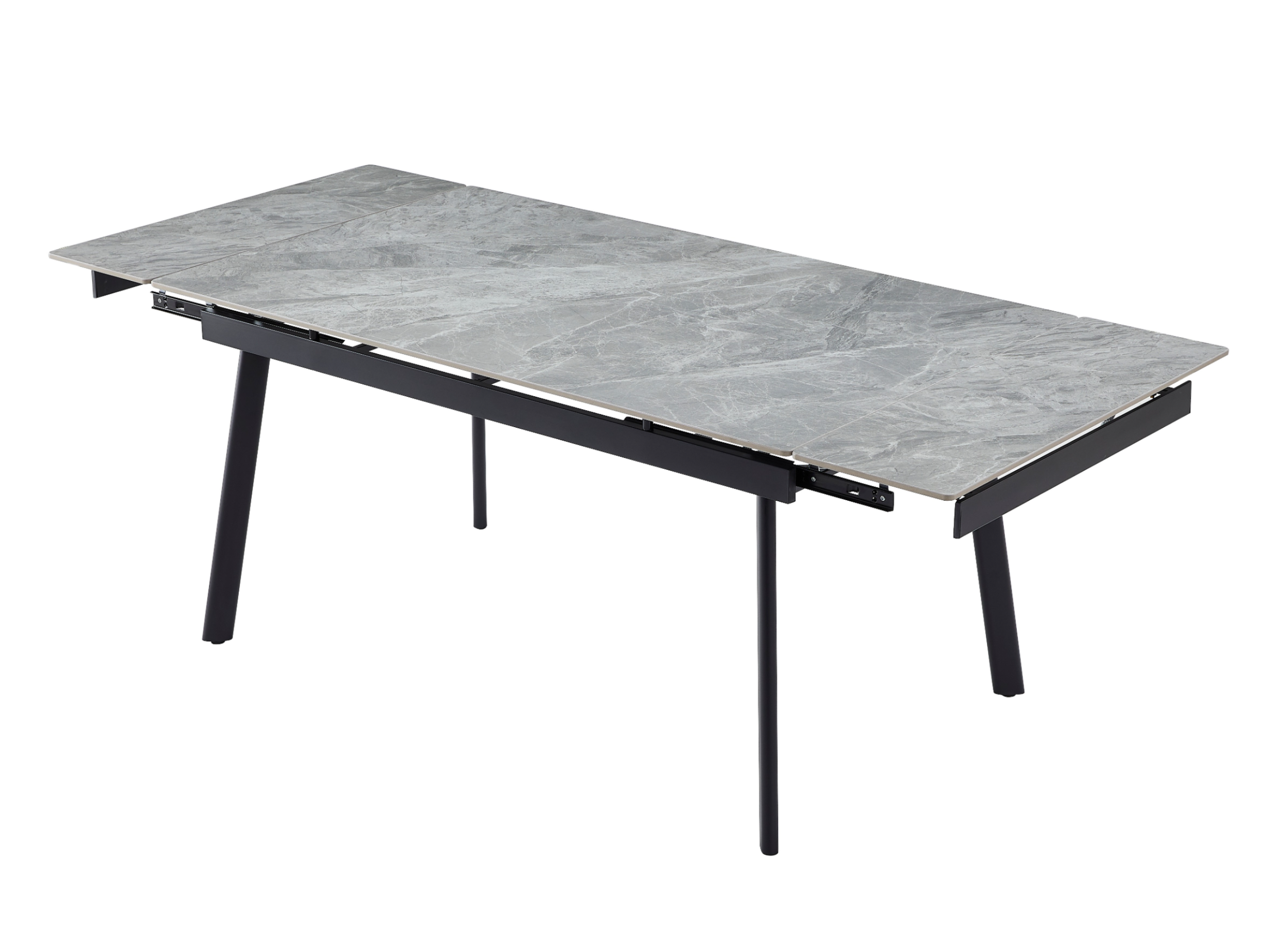 Стіл обідній розсувний Vetro Mebel 1500- 2100x900x760 мм Б’янко карарра грей/Чорний (TМ-98) - фото 6 Стіл обідній розсувний Vetro Mebel 1500- 2100x900x760 мм Б’янко карарра грей/Чорний (TМ-98) - фото 6
