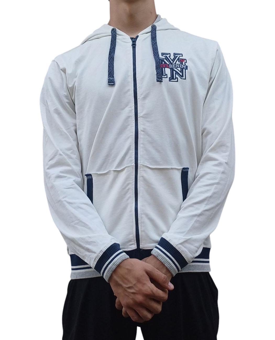 Толстовка чоловіча Kenvelo 10302009.172 на змійці з капюшоном XL Білий (2050002451452) - фото 2 Толстовка чоловіча Kenvelo 10302009.172 на змійці з капюшоном XL Білий (2050002451452) - фото 2