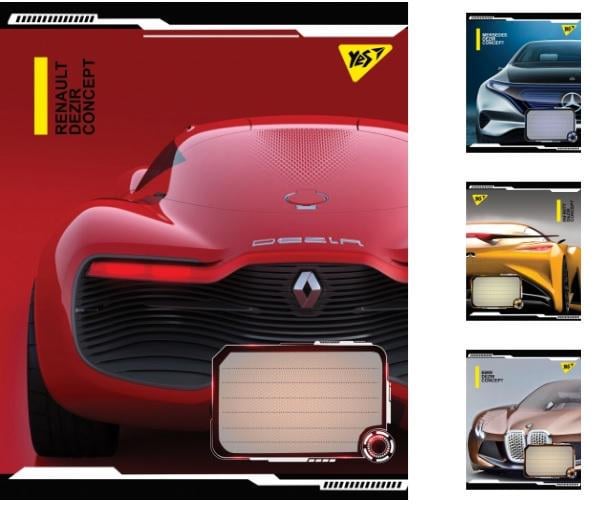 Зошити учнівські у клітинку YES Dezir concept 36 арк. 15 шт. в уп. (MTT-163185)