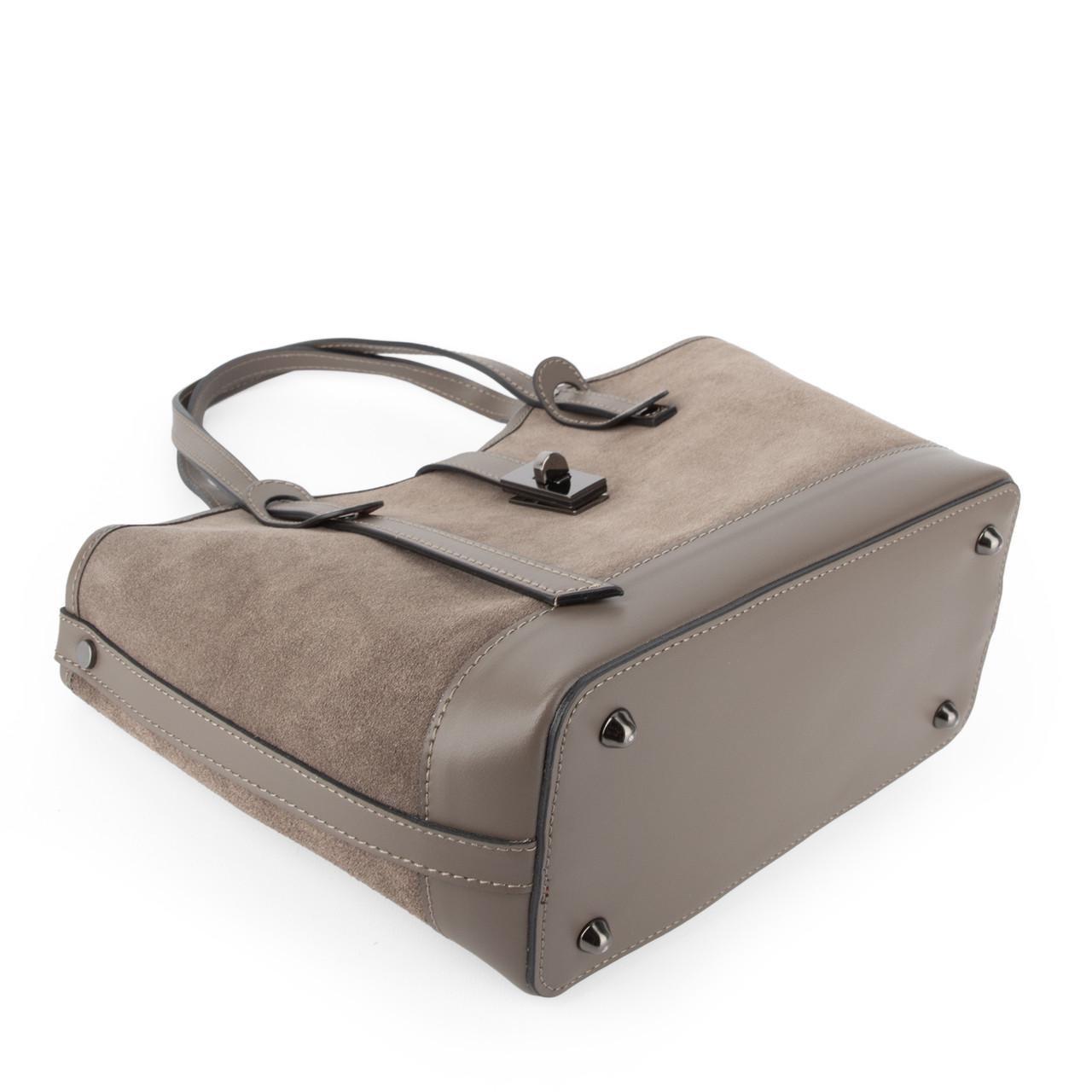 Сумка жіноча замшева Virginia Conti 04054 з червоною підкладкою Темний тауп (2765517191) - фото 3 Сумка жіноча замшева Virginia Conti 04054 з червоною підкладкою Темний тауп (2765517191) - фото 3