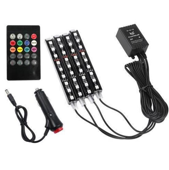 Підсвічування салону авто декоративне RGB LED світломузика з пультом ДУ 12 В (284768)