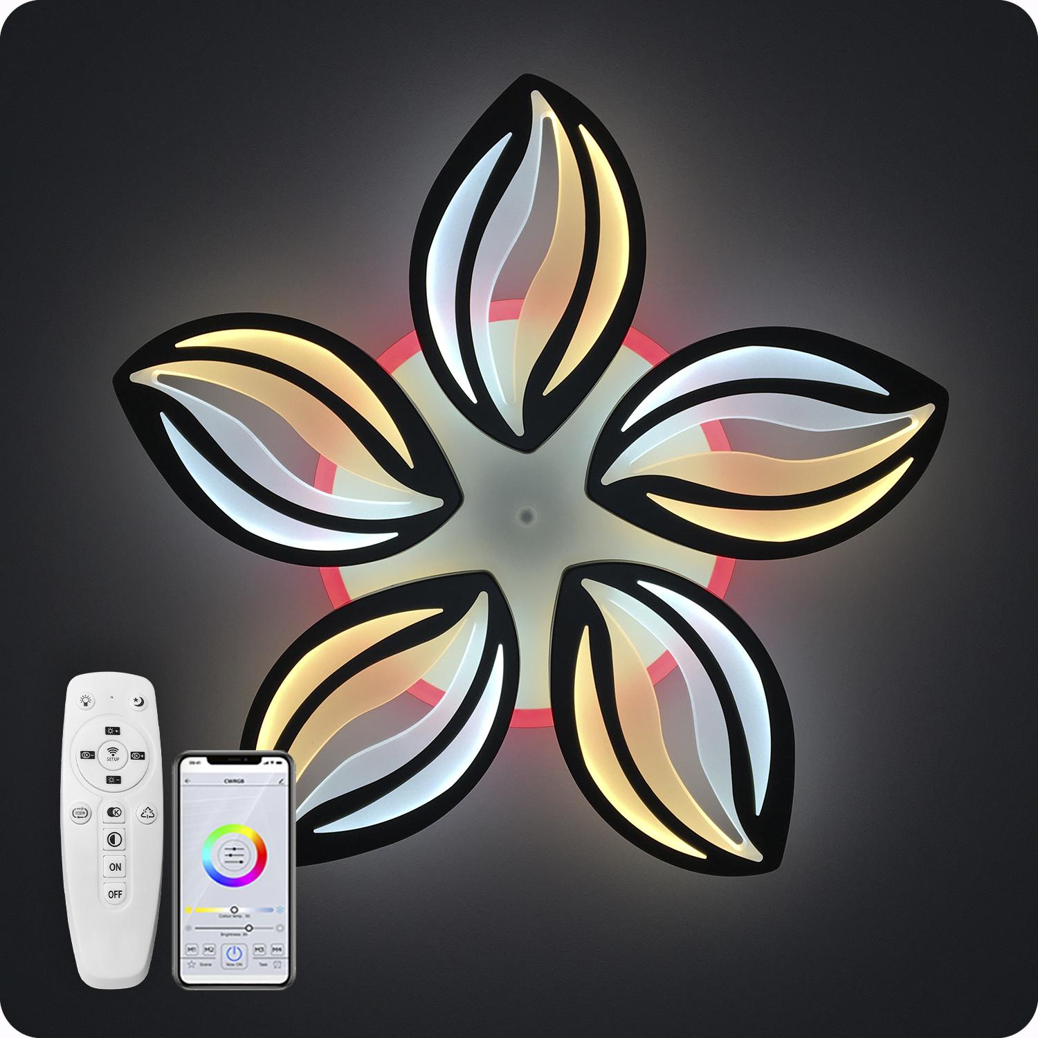 Люстра світлодіодна 517 Dlight 3color з пультом 95 Вт Чорний (01519) - фото 13 Люстра світлодіодна 517 Dlight 3color з пультом 95 Вт Чорний (01519) - фото 13