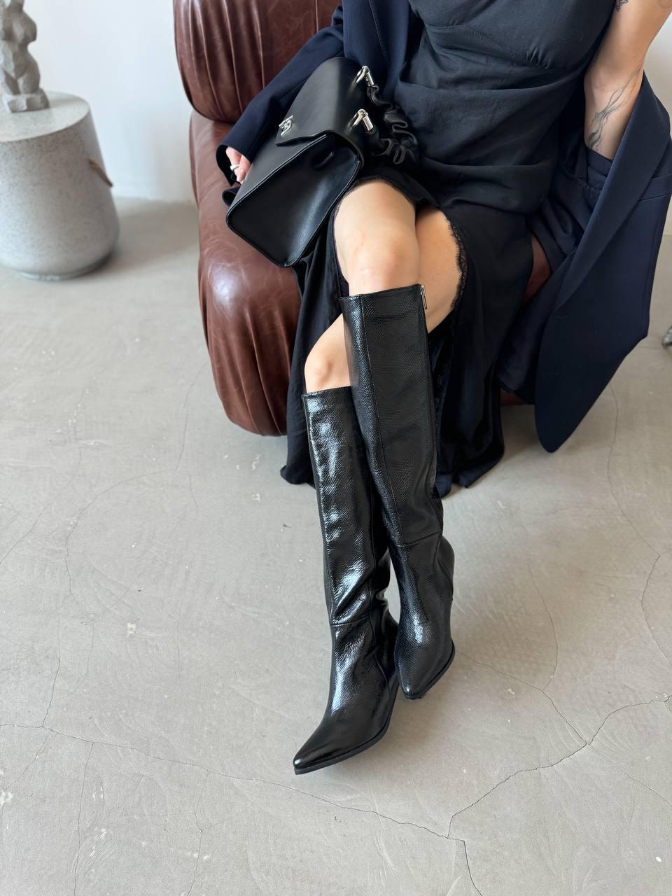 Чоботи жіночі Maya Shoes р. 37 Чорний пітон (3057/1) - фото 4 Чоботи жіночі Maya Shoes р. 37 Чорний пітон (3057/1) - фото 4