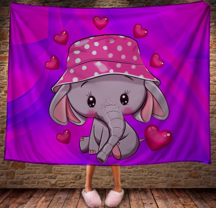 Плед с 3D принтом Волшебные слоненки 3 150x200 см (epi_0417)