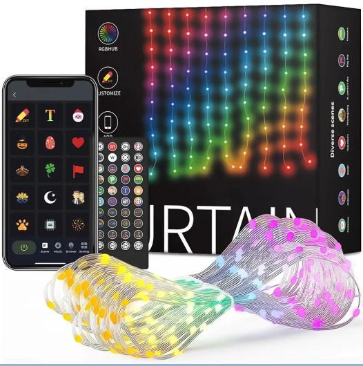 Гирлянды-шторы умные Curtain Light RGBW с музыкальным режимом и голосовым управлением 3х3 м (I-4033)