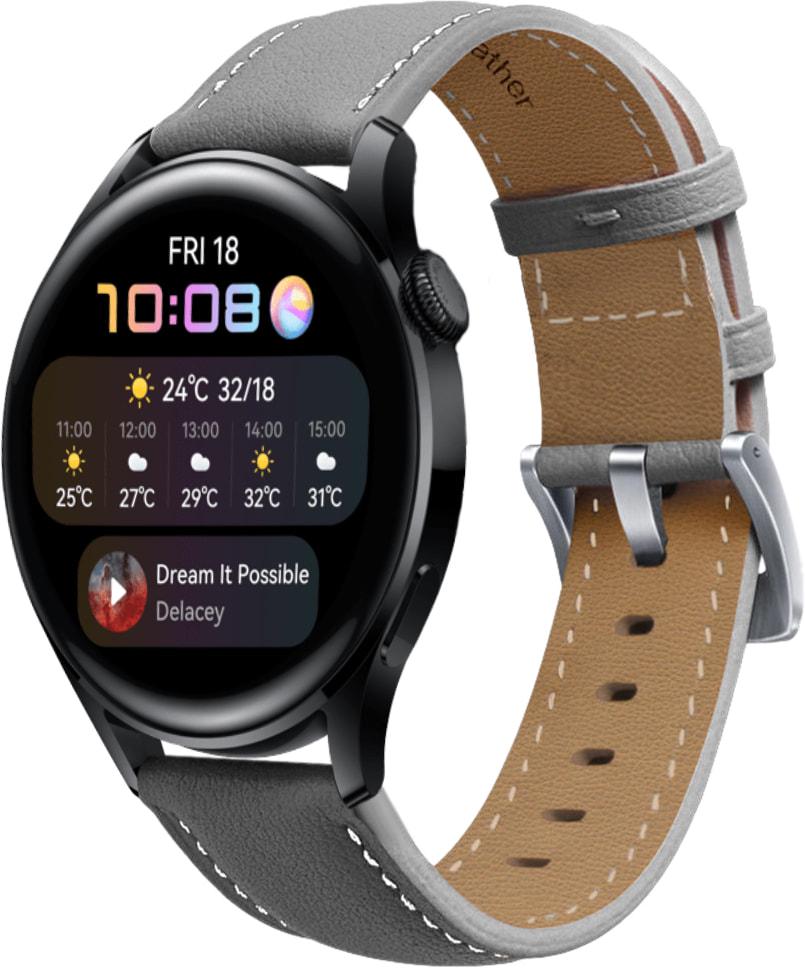 Ремешок кожаный Folsa для Huawei Watch 3 Grey (31549-33)