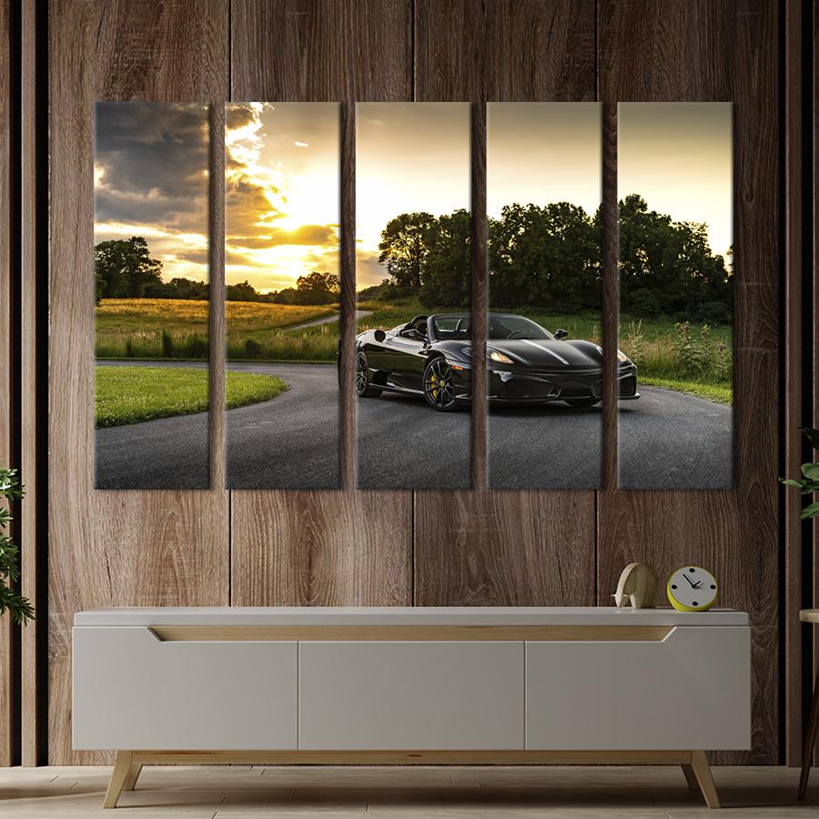 Картина на холсте Грациозная Ferrari Scuderia Spider 132x80 см (1318-51)