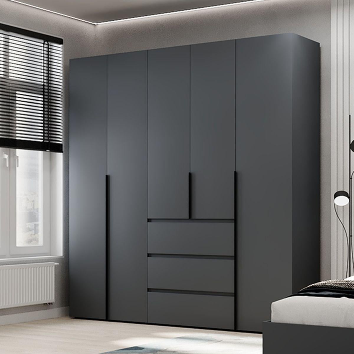 Шкаф распашный комбинированный №4 ART IN HEAD Light 2000x500x2200 мм Графит (LTK047000000)