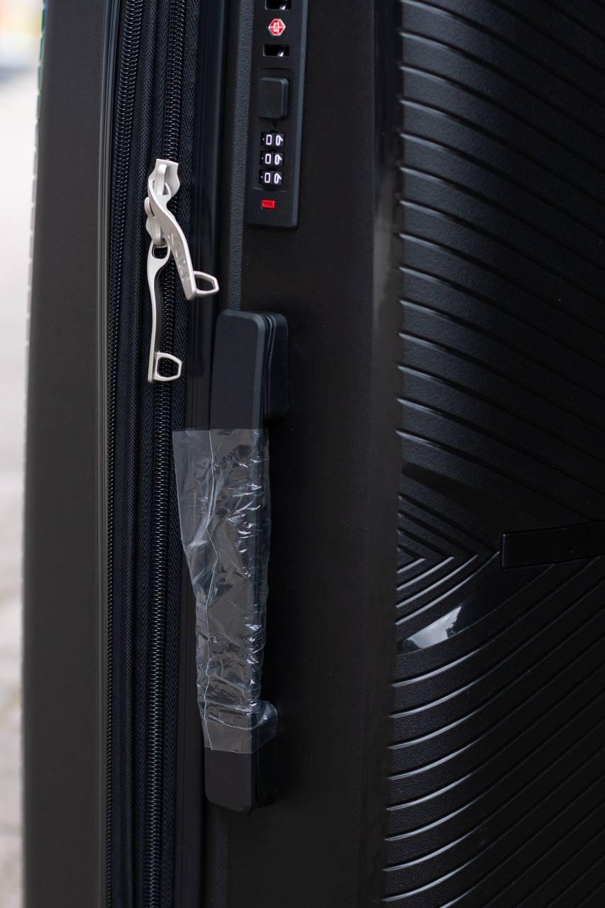 Чемодан пластиковый Nuri 2002 средний Черный (11822849) - фото 3