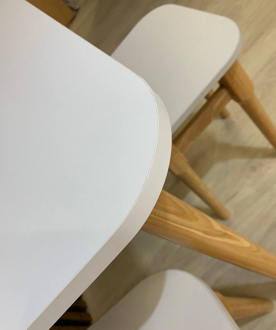 Обеденный стол Lion Маями-2 деревянные ножки 900х600х730 мм Нимфея Альба Белый (26430435) - фото 6 Обеденный стол Lion Маями-2 деревянные ножки 900х600х730 мм Нимфея Альба Белый (26430435) - фото 6