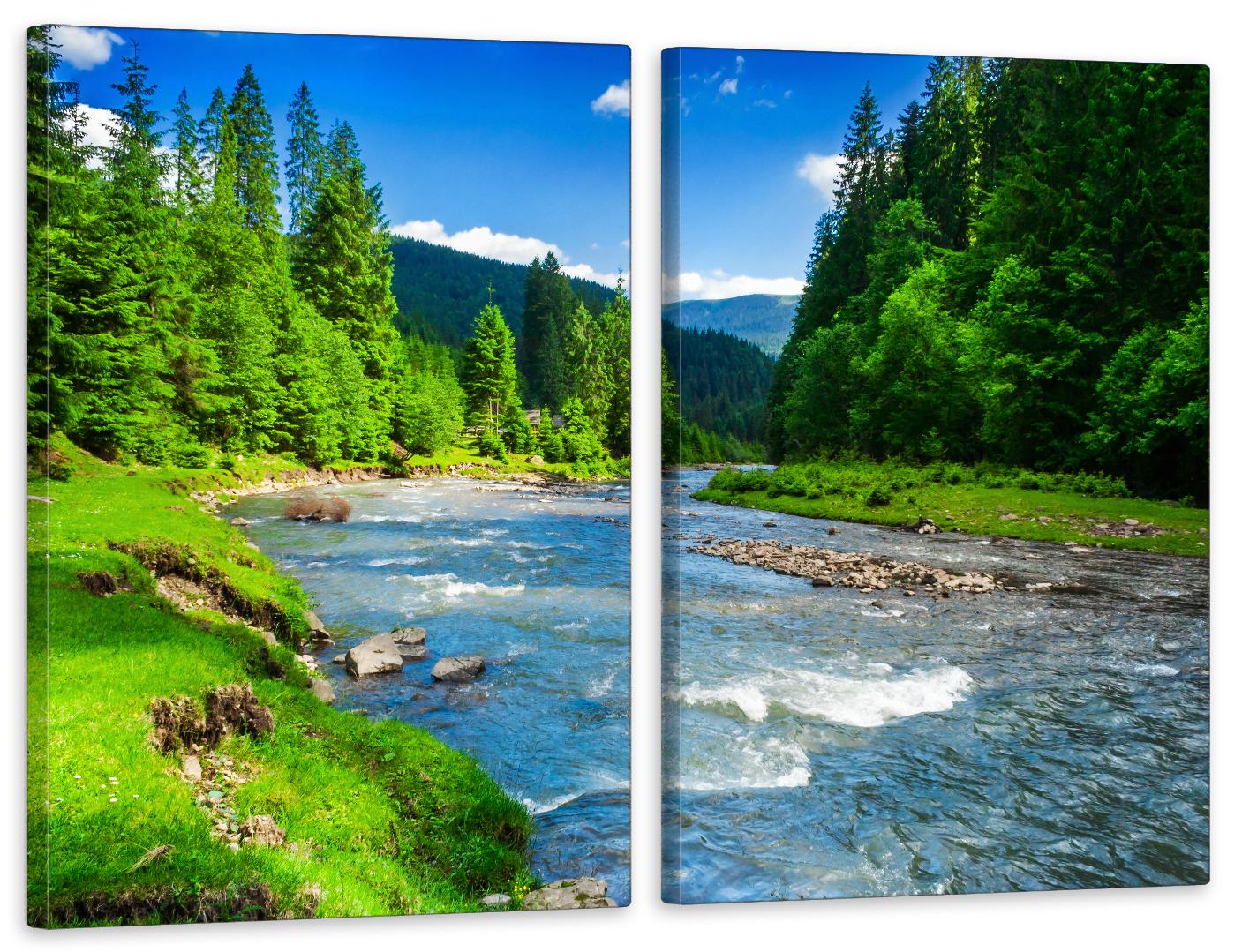 Картина модульная в гостиную/спальню Горная река 90х132 см (TLV-2_111)