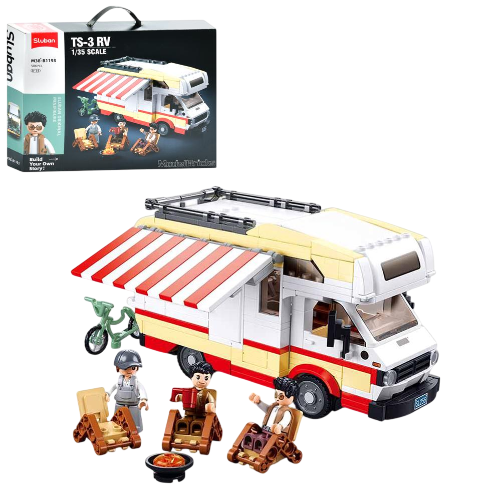 Конструктор Sluban Авто серія Автобус/будинок на колесах фігурки/меблі 42,5x33,5x7 см 506 деталей (MTT-202078)