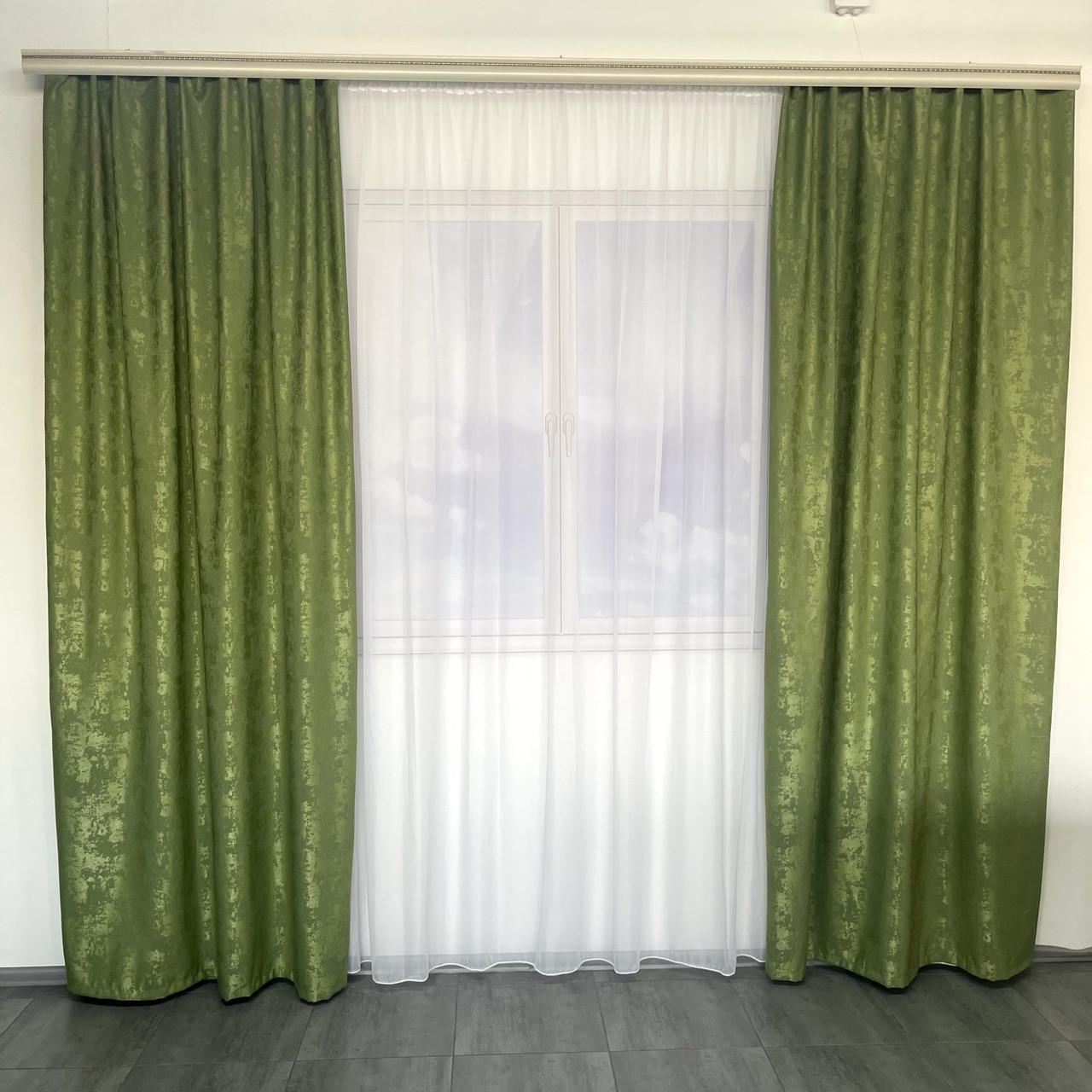Шторы готовые Мрамор Зеленый (SH-M23-4)