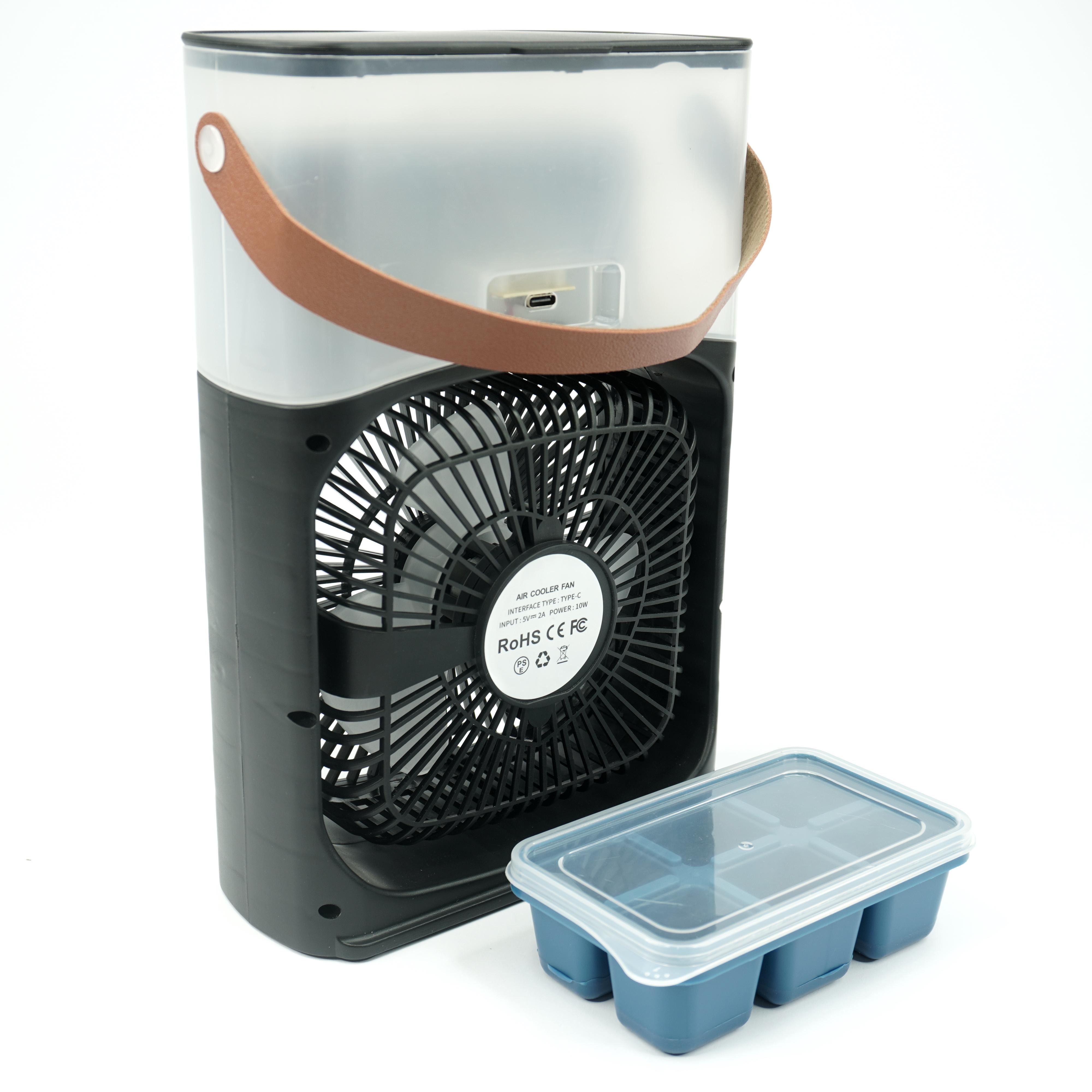 Вентилятор-зволожувач Air Cooler Fan 4в1 настільний USB з підсвічуванням та формою для льоду (021863) - фото 6 Вентилятор-зволожувач Air Cooler Fan 4в1 настільний USB з підсвічуванням та формою для льоду (021863) - фото 6