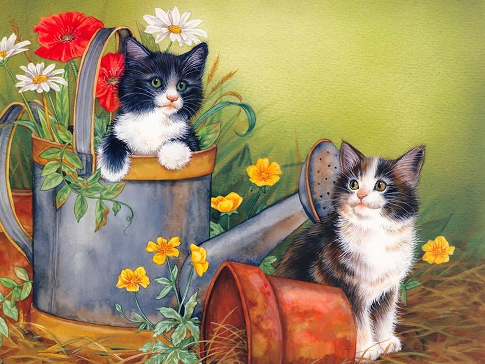 Алмазная мозаика Emerald Craft Котята на поле 30x25 см (18144)