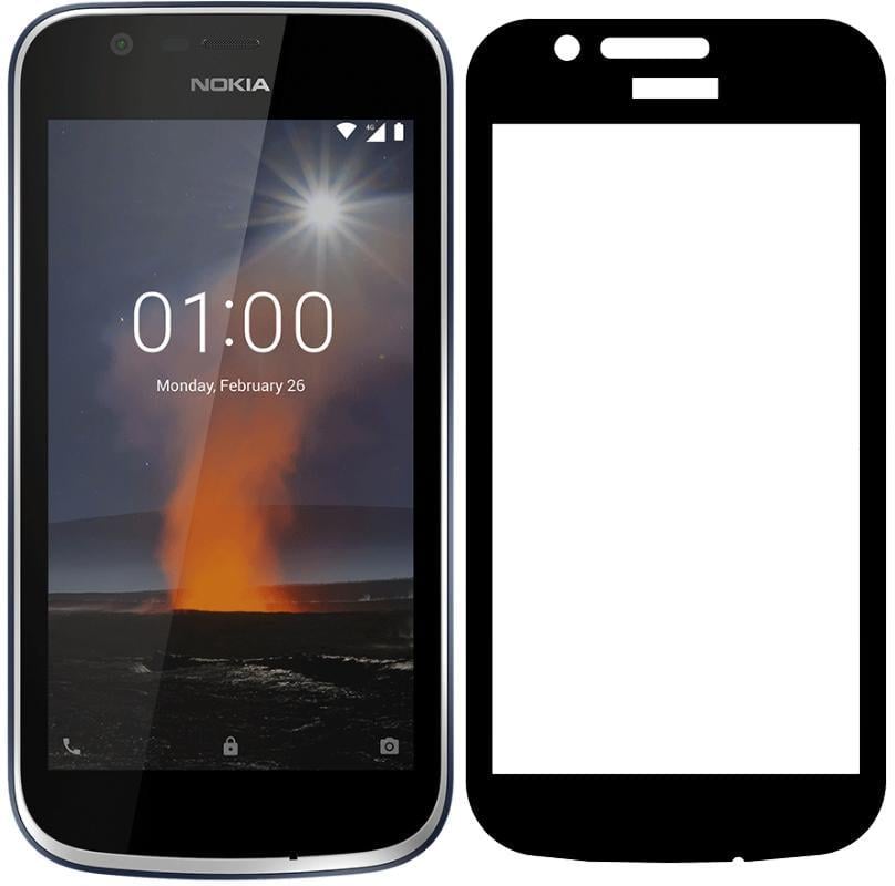 5D стекло Nokia 1 (Защитное Full Glue) Black (08767-2B)