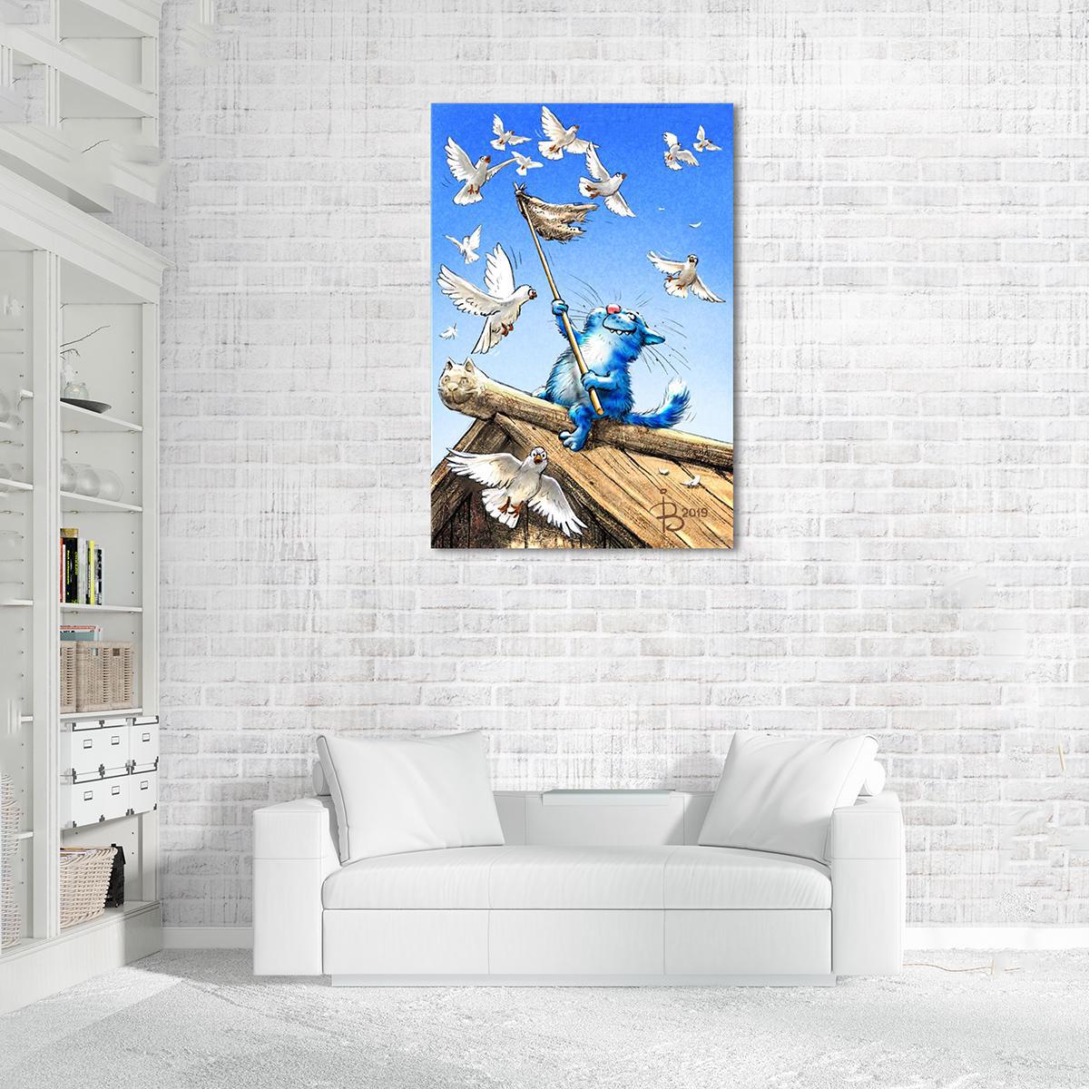 Модульная картина Белый флаг 1 модуль 30х45 см (_rinaz_2019192318)