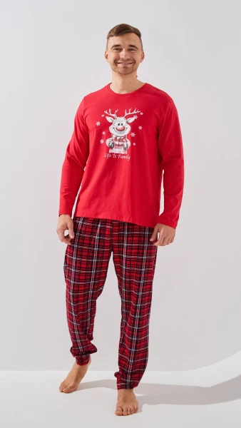 Пижама семейная новогодний унисекс Nicoletta Family Look 93513k в клетку 2XL/XL Красный