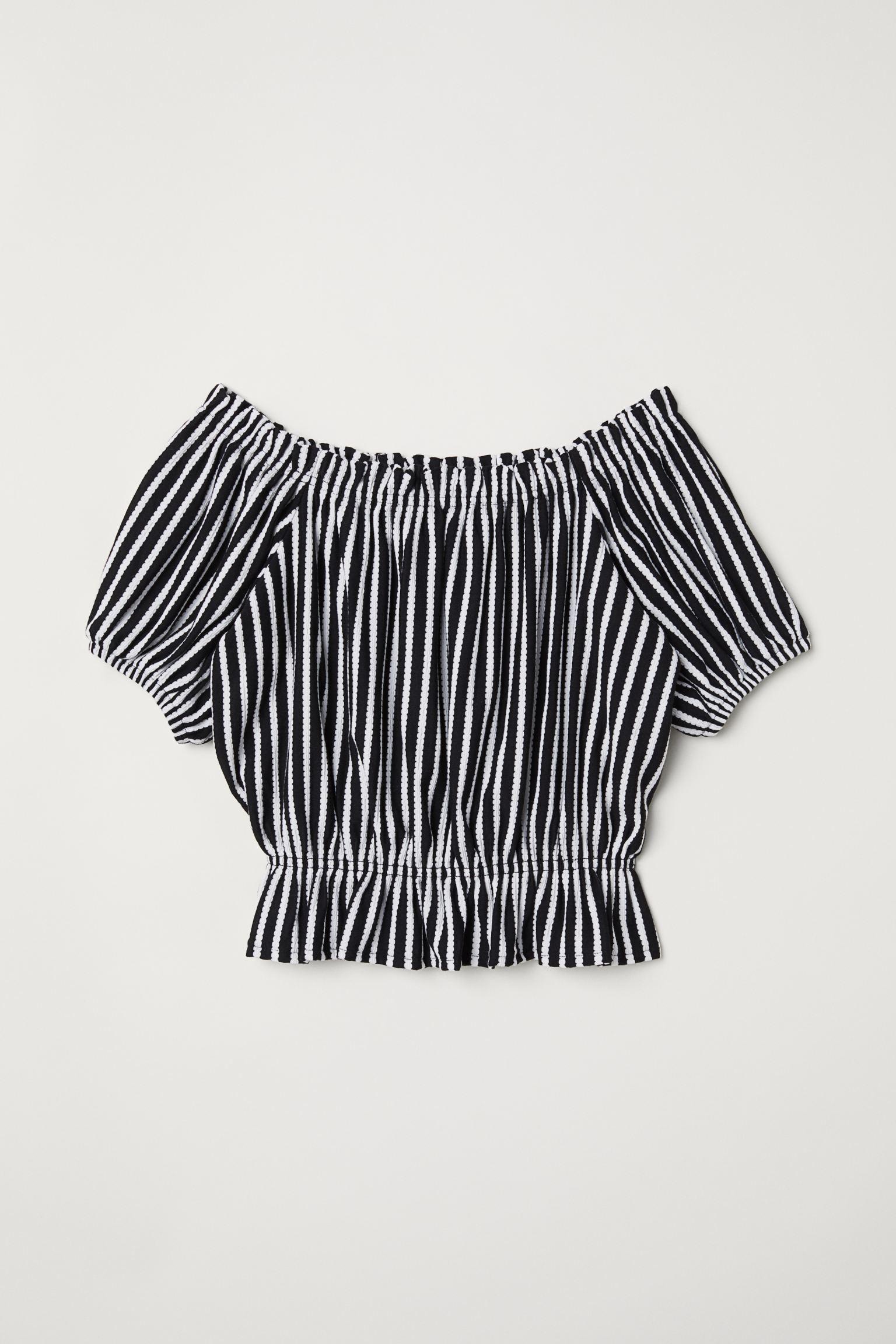 Блуза H&M Полоска XL Бело-черный (112650693)